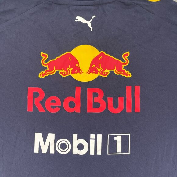 Puma Red Bull Racing Formula 1 Team T Shirt Mens XL Night Sky Mobil 1 Dry Cell - Picture 10 of 16
